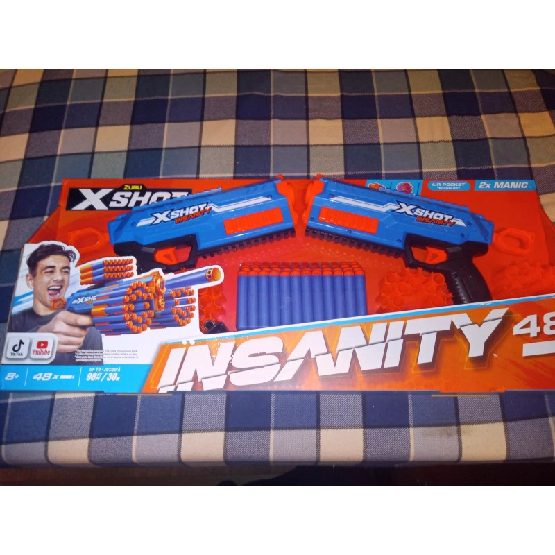 Zuru X-Shot Insanity Manic 2 Pack 48 Air Pocket Darts