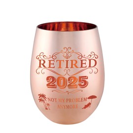 xilaxila Retirement Gift for Woman 2025 - Retired Decorations - Funny Retirement Wine Glass for Women Coworker,Teacher,Nurse,Mom (Retired 2025)