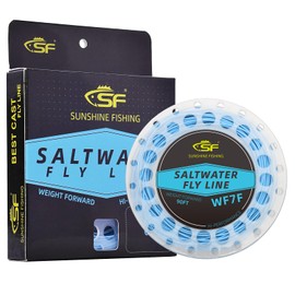 SF Saltwater Fly Line with Welded Loop Weight Forward Floating Line Braided Multifilament Core Light Blue Resistant Corrosion for Saltwater 90FT WF8F