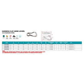 Harness Carabiner Clip Wire Lever 1/4" (S0172-0060)
