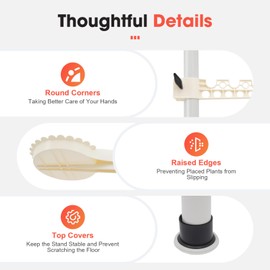 lkoewqzamx Plant Holder Pole, Tension Rod Rack Stands, Plant Decorative Display Rack, Floor to Ceiling, 7-Layer Flower Display Stand for Displaying Flowers and Potted