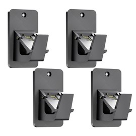 No Drill Curtain Rod Brackets, Self Adhesive Heavy Duty Holders up to 30LB, Renter Friendly Adjustable Adhesive Hooks for Bathroom Kitchen Bedroom, 4PCS