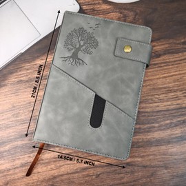 HoyunLL A5 Ruled Notebook Journal - A5 Note Book Hardcover Executive Notebooks with Premium Thick Paper, 8.5"×5.7",360 Page, Perfect for Office Home School Business Writing & Note Taking (Grey)