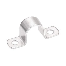 TA-VIGOR 2Pcs Rigid Pipe Straps, 25mm 2 Holes Stainless Steel Tension Tube Clip Clamp, Heavy Duty Conduit Clamps for Pipe Tube Wire Fixing, Laying Plumbing, Electricity, Exhaust