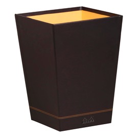 Rhodia 118826C Waste Paper Bin (Italian Faux Leather, 27 x 27 x 32 cm, Ideal for Your Office) Black