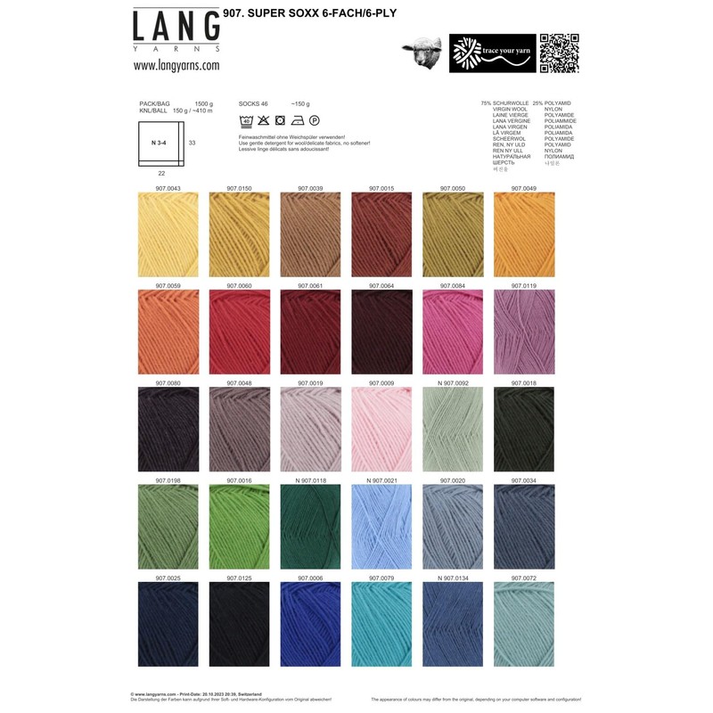 Lang Yarns Super Soxx 6 Compartment/6 Ply – Sand Melange