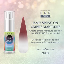 SNS Healthy Natural Nails SNS Air Ombre Nail Spray Powder (Brown Maroon, AO140) - Nail Art Manicure Designs Using Spray-On Tech - For Beginner Nail Techs & DIY Enthusiasts - Works With Dip Powder, UV Gel & Acrylic