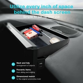 auovo Dash Storage Tray Compatible with Toyota Tacoma Accessories 2024 2025 2026 Tacoma (Limited/Trailhunter/TRD Pro) 14-inch Behind Screen Dashboard Organizer Tray (Only fit 14" Screen)