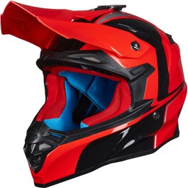 ILM Kids Youth Dirt Bike Helmets ATV Motocross Dirtbike Helmet with Super Soft Liner Camera Mount for Adult Men Women Motorcycle Dual Sport DOT Model-216 (Red Black, S)
