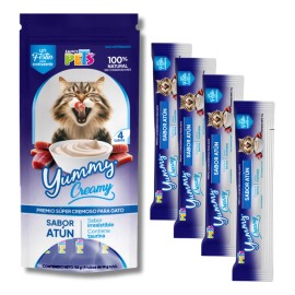 Premio Para Gatos Lamible Cremoso Yummy Creamy 4 Tubos