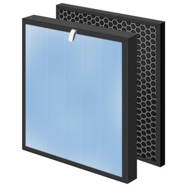 Pulluty HSP001 True HEPA Filter Replacements for Hathaspace Air Purifier Filters HSP001,4 in 2 H13 True HEPA Filter with Activated Carbon Pre-Filter,1 Pack