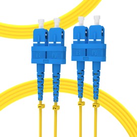 KeepFly Fiber OS2 SC to SC Fiber Patch Cable 5m/16ft, 1G/10Gb SMF 9/125μm Duplex SMF Single Mode Fiber Jumper Patch Cord LSZH(Yellow)