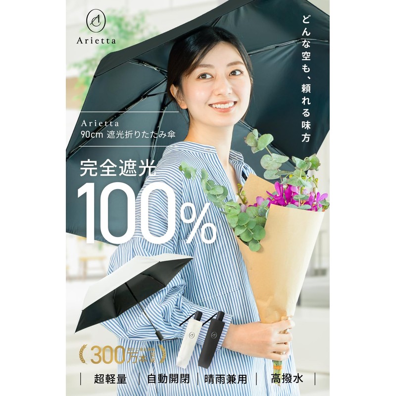 Parasol Folding Umbrella, UV Protection, 100 % Light Blocking, New