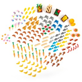 Minizfigs Food Accessories Building Toy 83 Pieces Variety Bulk Classic City Farm Kitchen Garden Friends Animals Drinks Building Bricks for Mini figures - Ideal Food Brick Party Favor for Creative Kids