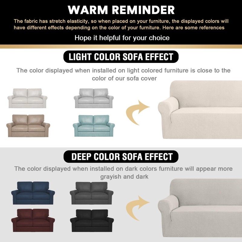 PrinceDeco Stretch Loveseat Sofa Cover Slipcover Couch Cover for 2