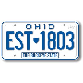 Ohio State License Plate Magnet by Classic Magnets, 1.9" x 3.8", Collectible 3D Rubber Vintage-Style Souvenirs and Gifts Made in The USA