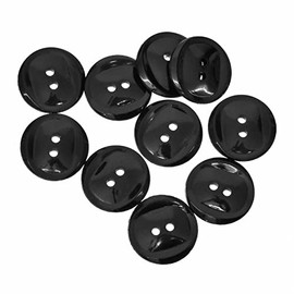 Mibo - 10 piezas de llanta biselada con botón central rectangular ovalado, 2 agujeros, 28 L (18 mm), color negro