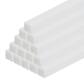 sourcing map 15pcs Plastic Model Tube ABS Square Tube 3x3x250mm White Easy Processing for Architectural Model Making DIY