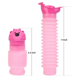 Portable Urinal for Men Women, Spill Proof Travel Emergency Urinal Bottle, Leak-Proof Collapsible Urinals, Personal Car Pee Bottle for Camping, Road Trips, Drivers, Seniors, Kids (Pink)