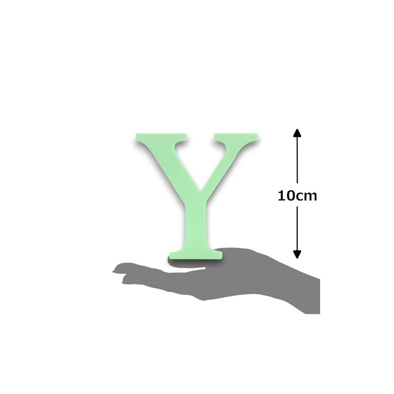 10cm Alphabet Letter Green Clarity Canvas Initial Object (Y)