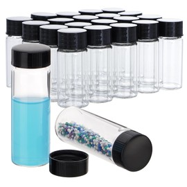 creahub 50 Pack 30ml Glass Vials with Screw Caps, Clear Liquid 30ml Sample Vials with Caps, Lab Travel Storage Vial for Essential Oil, Perfume, Meds, Reagent, Anointing Oil Bottles