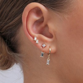 Gold Earrings Set for Women Trendy 14k Gold Plated Earring Sets for Multiple Piercing Small Huggie Hoops Chunky Hoop Earring Stacks Cartilage Piercing Earrings Dainty Jewelry Gift for Girls