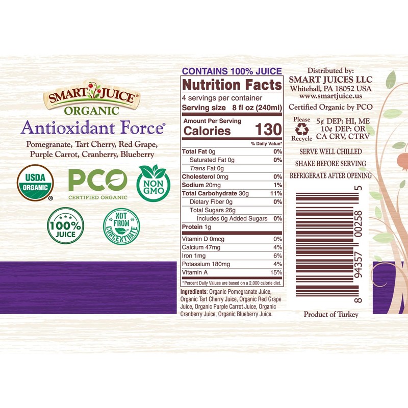 Smart Juice Antioxidant Force Organic Juice - 33.8 fl oz