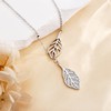DAYLINLOVE Leaf Necklace 925 Sterling Silver Long Y Leaf Adjustable