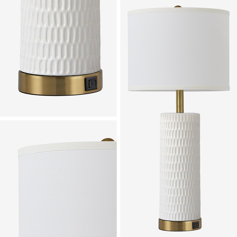 Reaketon 26.5" Ceramic Table Lamps Set of 2, 3 Way