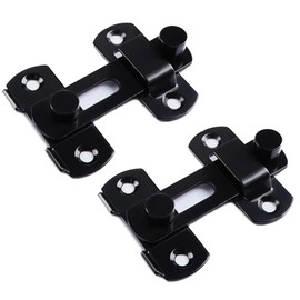 Zydiwo 2 Pcs Sliding Barn Door Lock Stainless Steel Gate Latches Security Door Bolt Latch for Window Cabinet Bathroom Garden (Black, 3inch)