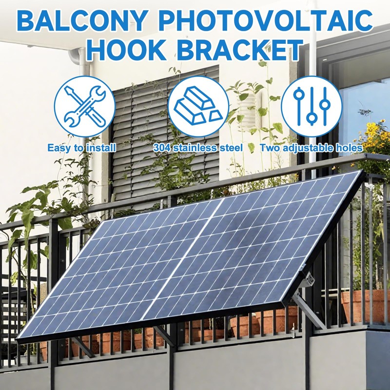 Pack of 4 Balcony Power Station Bracket Hooks, Solar Panel