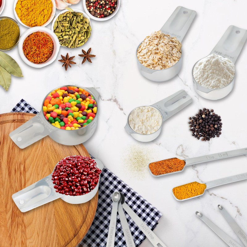 Stainless Steel Measuring Cups & Spoons Set of 18, Includes