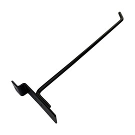10" Slatwall Hook Panel Display Hooks, 1/4" Thickness Metal, Black - Pack 2