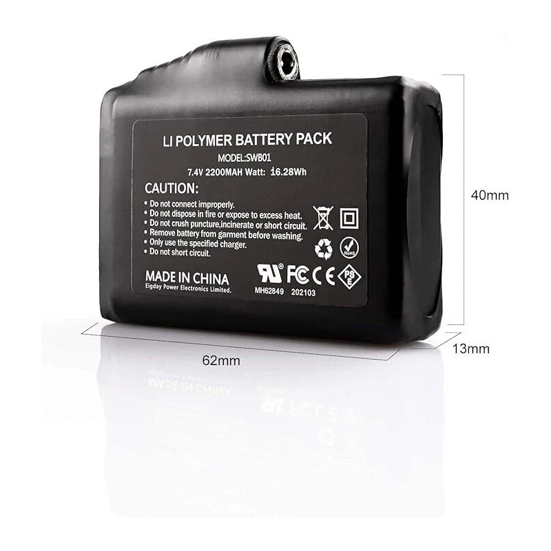 SAVIOR HEAT 7.4V,2200MAH Rechargeable Battery For Heated Gloves Heated Socks