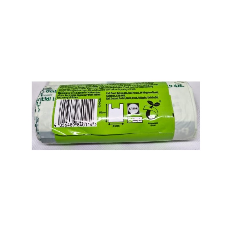 Purio Compostable Caddy Liners - 2 rolls of 20 bags.