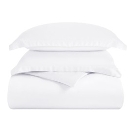 Superior Modal from Beechwood 400 Thread Count Duvet Cover Set, Silky Soft Cool Bedding Essentials, Sateen Weave, Set Includes 1 Duvet Cover with Button Closure, 1 Pillow Sham, Twin/Twin XL, White