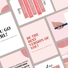 International Women’s Day Postcard Pack – Limited Edition – Empower Her – Thank You Gifts Event Goodie bags gift - Mixed Cards - 50 Cards