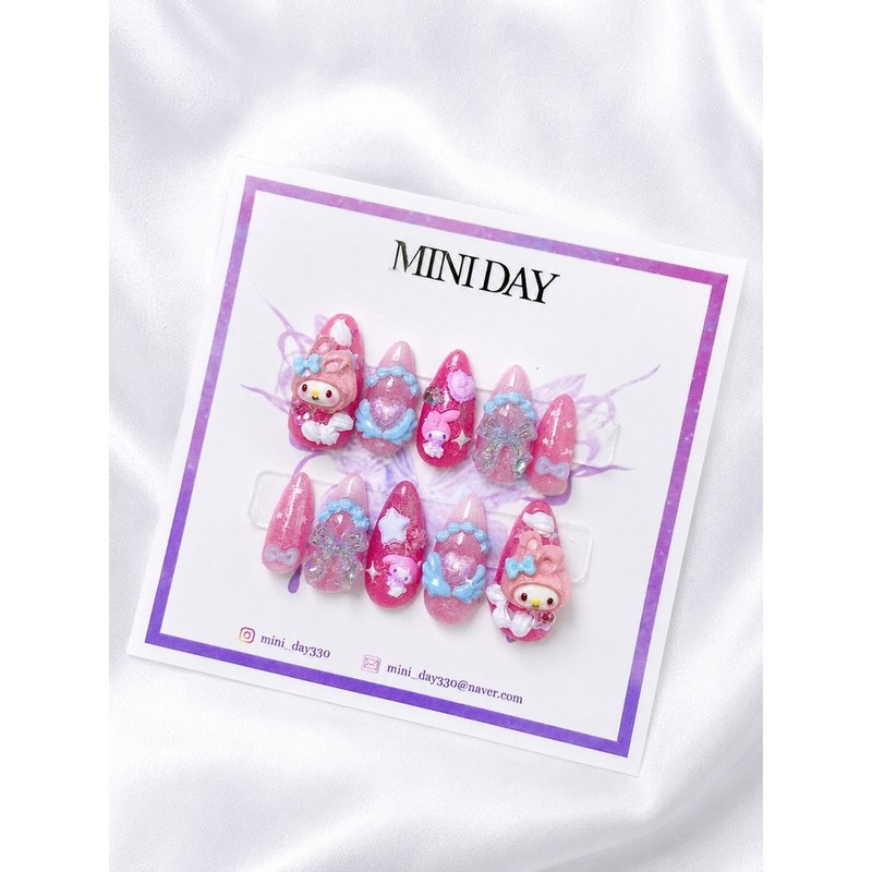 Baby My Melody Handmade Nail Tips - Ballerina / 베이비