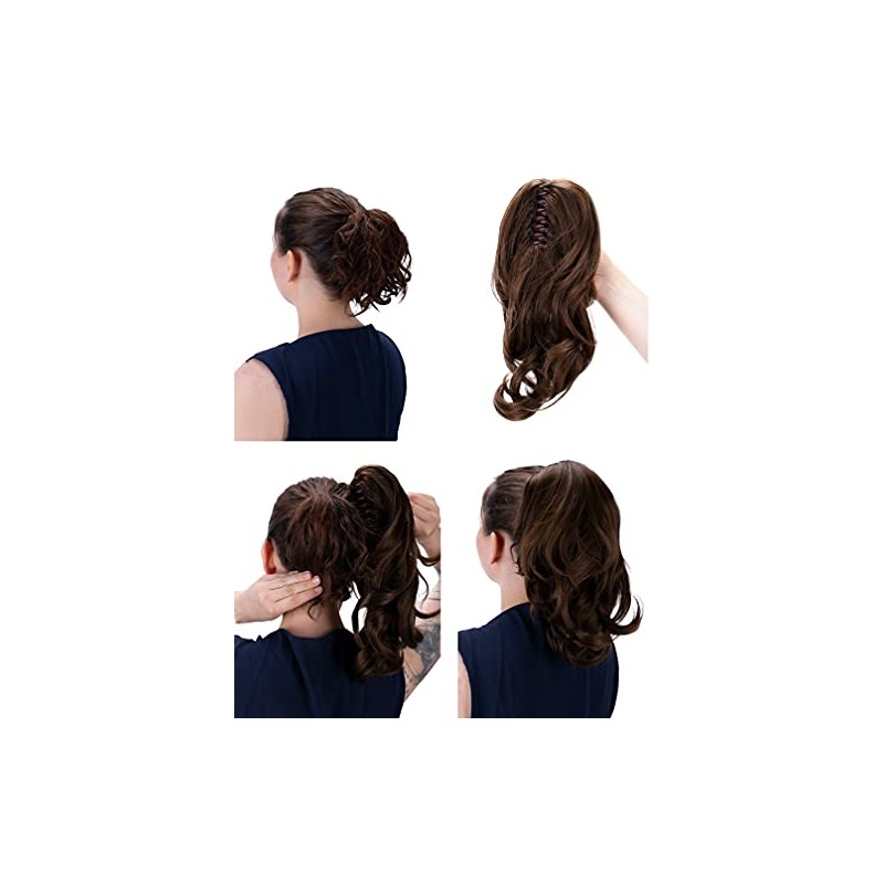 PRETTYSHOP 14" Hairpiece Ponytail Extensions Voluminous Wavy Strawberry Blonde Mix