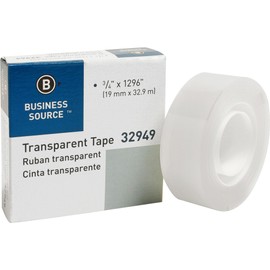 Business Source Glossy Transparent Tape, One Roll (32949), Opaque, 1/EA