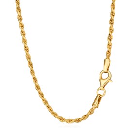 NKlaus Golden Cords: 925 Silver Yellow Gold Plated Cord Chains, 42 cm, 45 cm, 50 cm, 1.8 mm Width - Timeless Elegance for Any Style, Gold