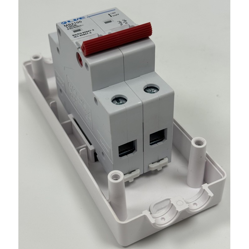 100 Amp Slimline Double Pole Meter Supply Tail Isolator, Meter