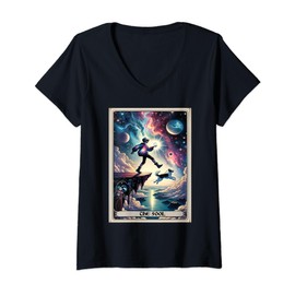 Womens Tarot Cards With Meanings On Them The Fool V-Neck T-Shirt