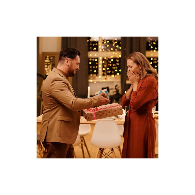 Christmas Ribbon 25mm for Gift Wrapping 22M,2 Rolls Red and