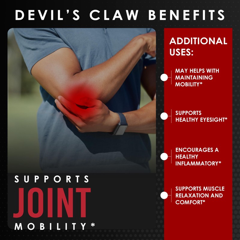 AMALTH Devils Claw Extract 500 mg, 120 Veggie Capsules, Concentrated