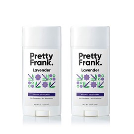 Pretty Frank Natural Deodorant Stick - No Aluminum Deodorant for Women, Men, Teens, Kids – Paraben Sulfate Free Deodorant Featuring Shea Butter, Coconut Oil, Vitamin E, Baking Soda – Lavender (2pk)