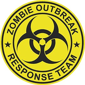 Zombie Outbreak Response Team Sticker Decal 4" x 4" Yellow and Black
