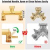 Heavy Duty Brass 2-Way Garden Hose Splitter, 3/4" GHT Threads,