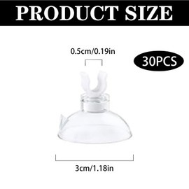 30 Pack Aquarium Suction Cup Clips – Strong Suction Tube Holders for Airline Tubing & Aquatic Accessories, Clear Fish Tank Mounting Clips