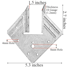 Coloch 20 Pack 18-Gauge Hurricane Tie for Rafter, Hot Dip Galvanized Steel Joist Hangers Rafter Tie Brackets Heavy Duty Connector for Roofing Trusses, Wood Timbers, Resist High Wind/ Earthquake Forces